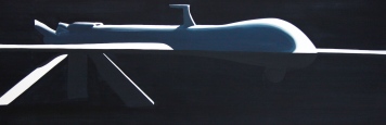 Drohne black 2013 Öl/Nessel 50cm x 150cm